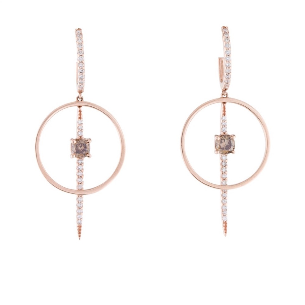 Effy 14K Rose Gold & Brown Diamond Spike Earrings - Picture 3 of 8